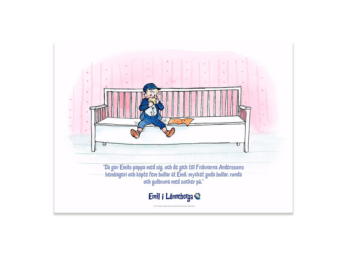 Köp Poster Emil i Lönneberga - Soffan - 21x30 cm - Astrid Lindgren