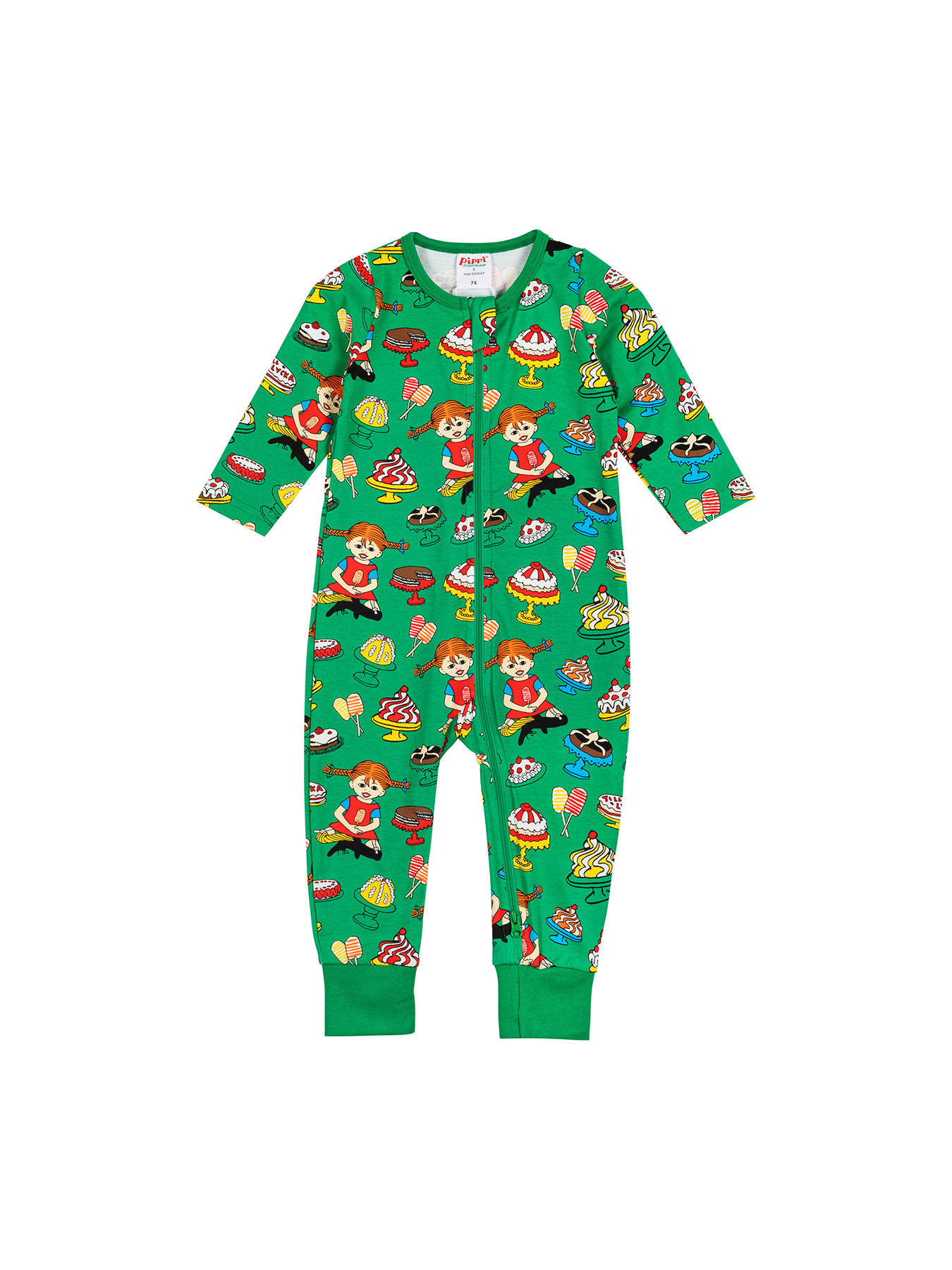 Buy Pippi Green Baby Pajamas in Organic Cotton - Astrid Lindgren