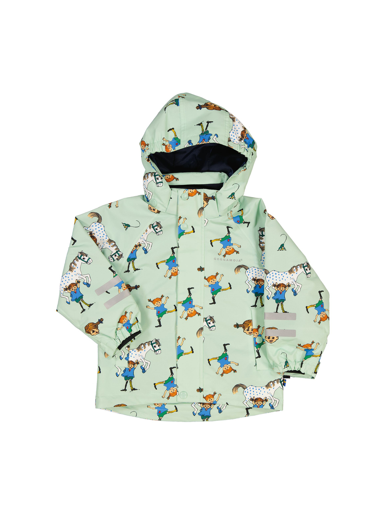 Buy Shell Jacket Pippi Print from Geggamoja - Mint - Astrid Lindgren